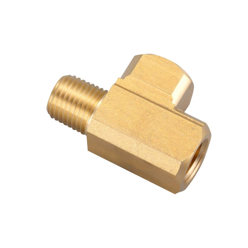 Litorange 2 PCS Metals Brass Pipe Fitting Barstock Male Branch Tee T Adapter 3/8" NPT Female x 3/8" NPT Male x 3/8" NPT Female (Pack of 2) - Image 3